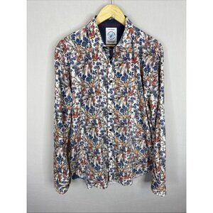 A Fish Named Fred Floral Button Up Shirt Mens L EU XL Stretch Cotton